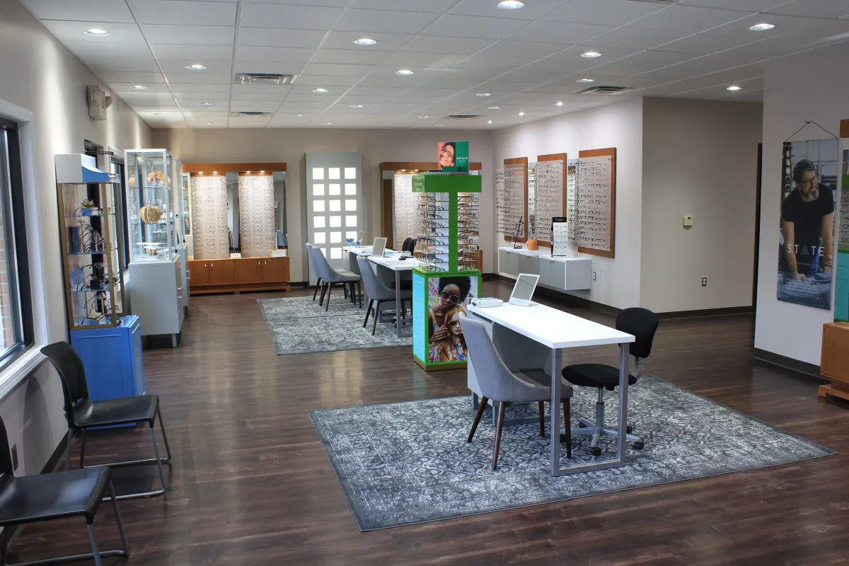 interior of Progressive Family Eye Care's eye doctor office in Plymouth